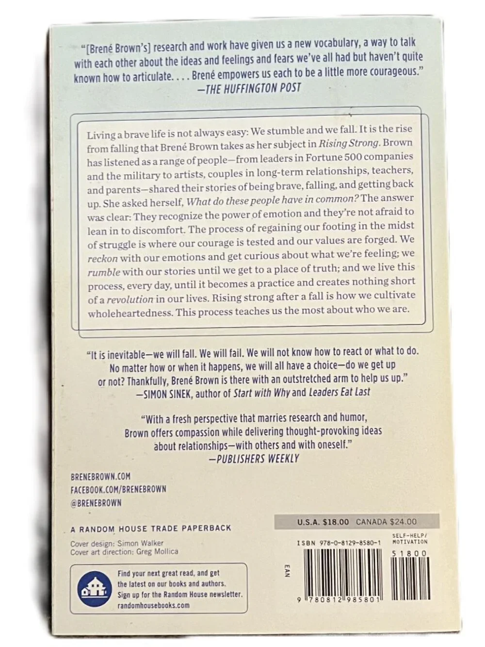 Rising Strong by Brene Brown, PhD. LMSW, #1 New York Times Bestseller